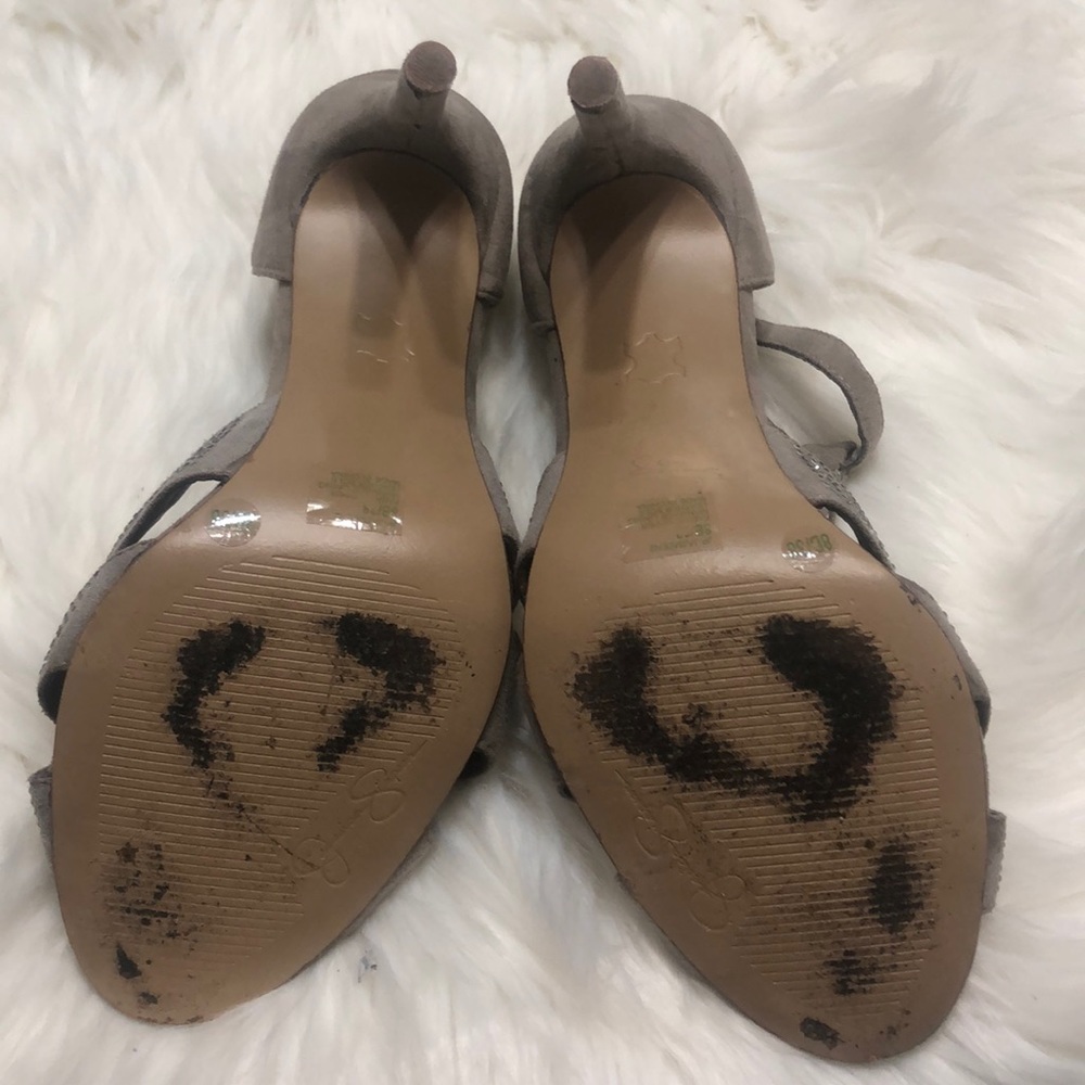 Jessica Simpson taupe  Rhinestone-heels Size 8 - Picture 5 of 8
